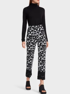 Marc Cain Hosen|Hosenanzüge-HOSE FATSA IM ANIMAL-DESSIN black and white