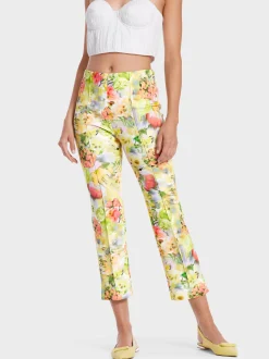 Marc Cain Hosen|Hosenanzüge-HOSE FATSA MIT BLURRY PRINT pale lemon