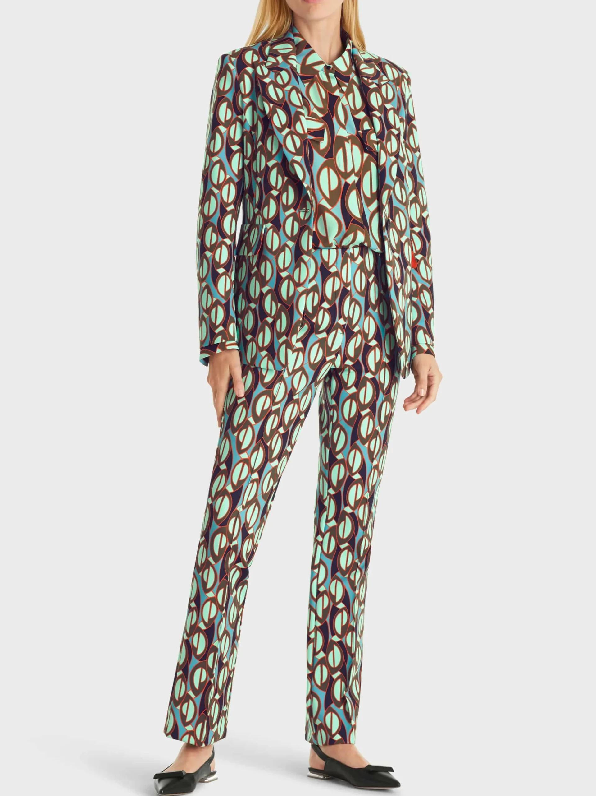 Marc Cain Hosen|Hosenanzüge-HOSE FREDERICA MIT ALLOVERPRINT soft malachite