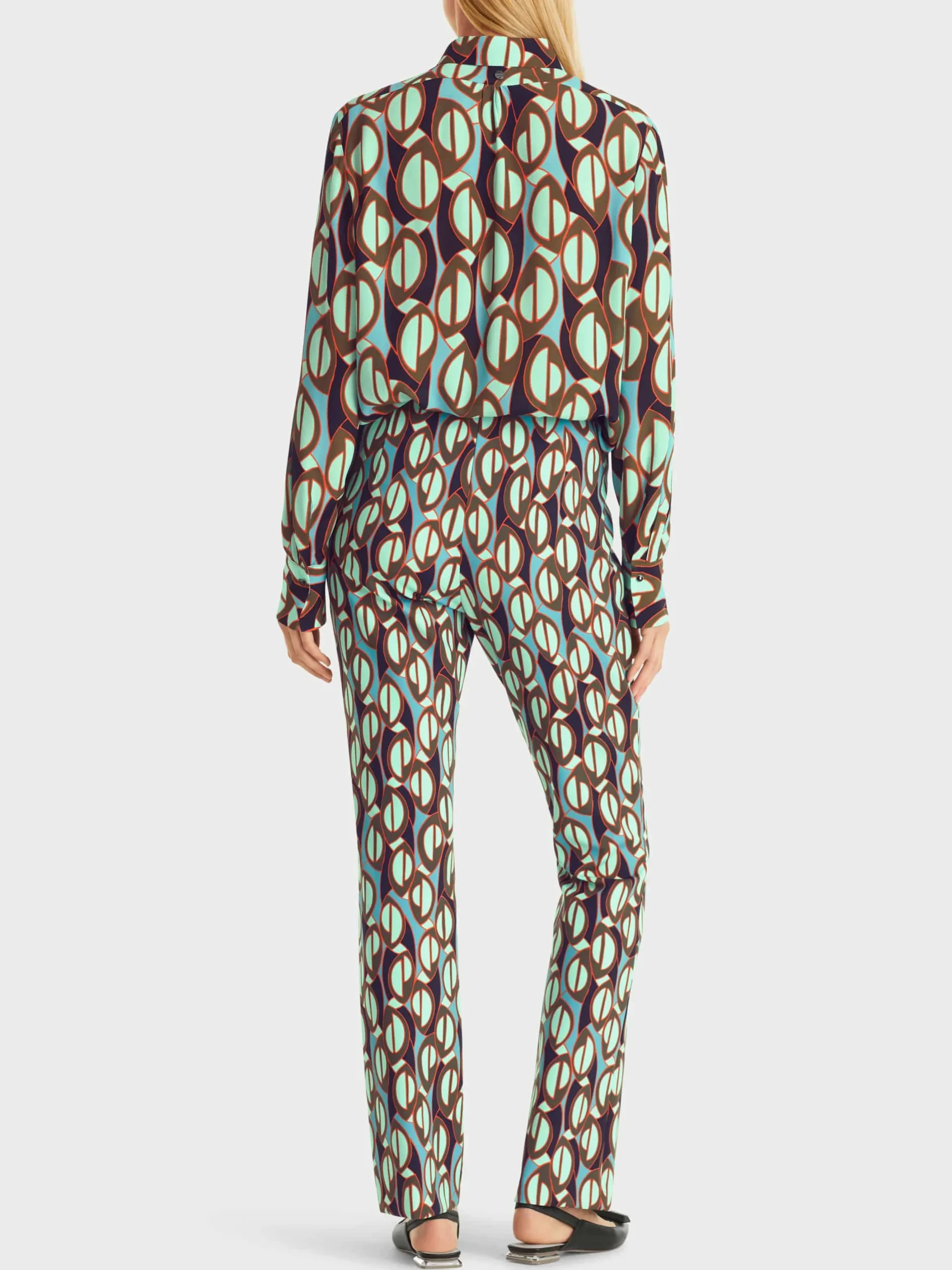 Marc Cain Hosen|Hosenanzüge-HOSE FREDERICA MIT ALLOVERPRINT soft malachite