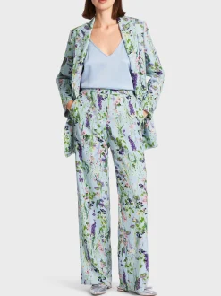 Marc Cain Hosenanzüge-HOSE WASHINGTON IM BLUMEN-DESSIN soft summer sky