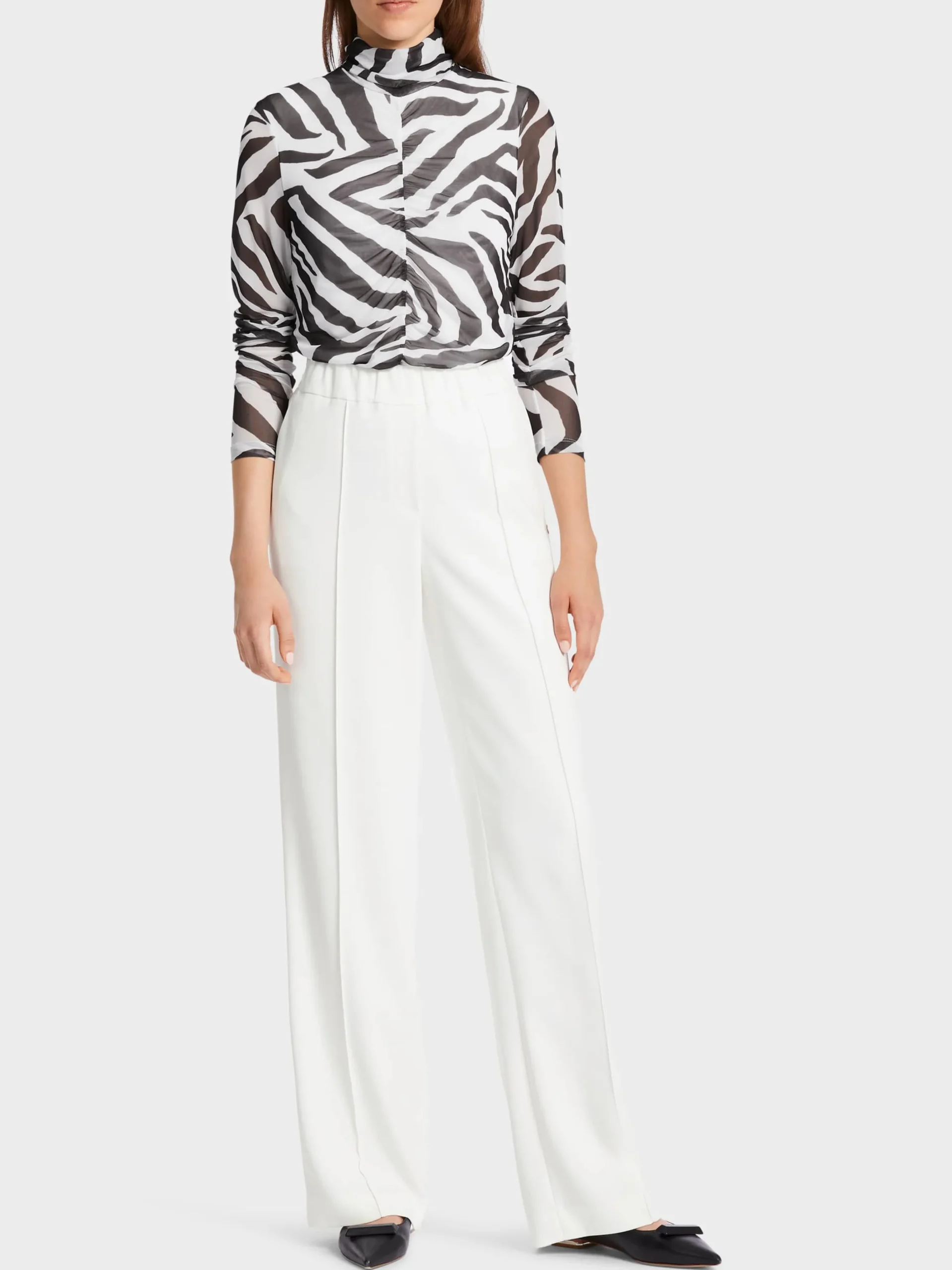 Marc Cain Hosenanzüge|Hosen-HOSE WASHINGTON MIT WEITEM BEIN off-white