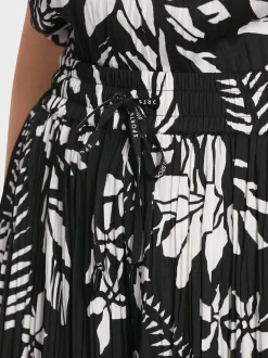 Marc Cain Hosen-HOSE WOLIN – MIT PLISSEE UND PRINT black and white