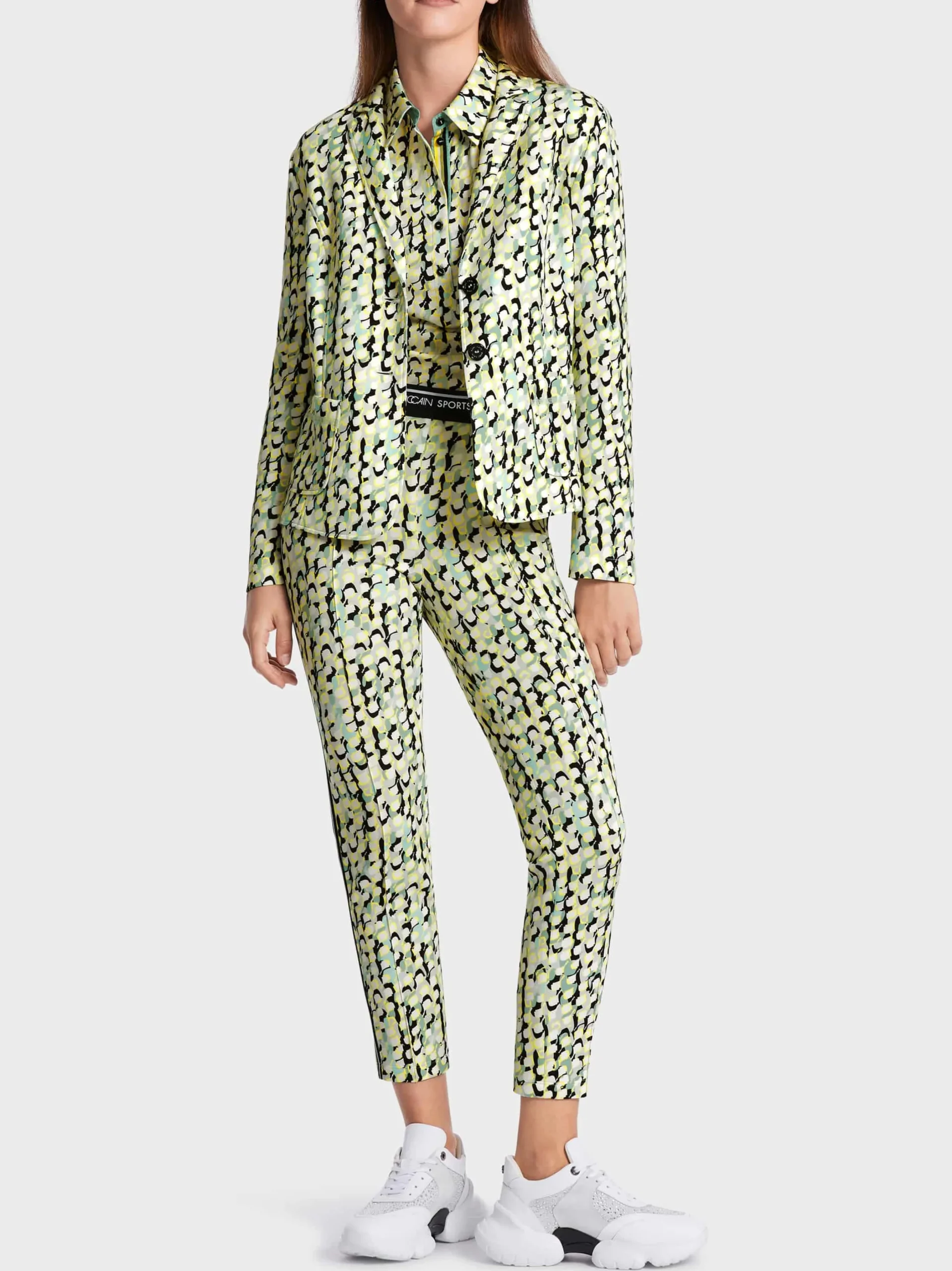 Marc Cain Blazer|Hosenanzüge-70IES BLAZER MIT GRAFISCHEM ALLOVERPRINT soft sage