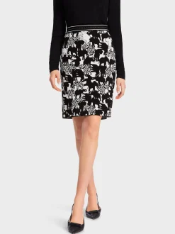 Marc Cain Röcke|Strick-IN DEUTSCHLAND GESTRICKTER ROCK white and black