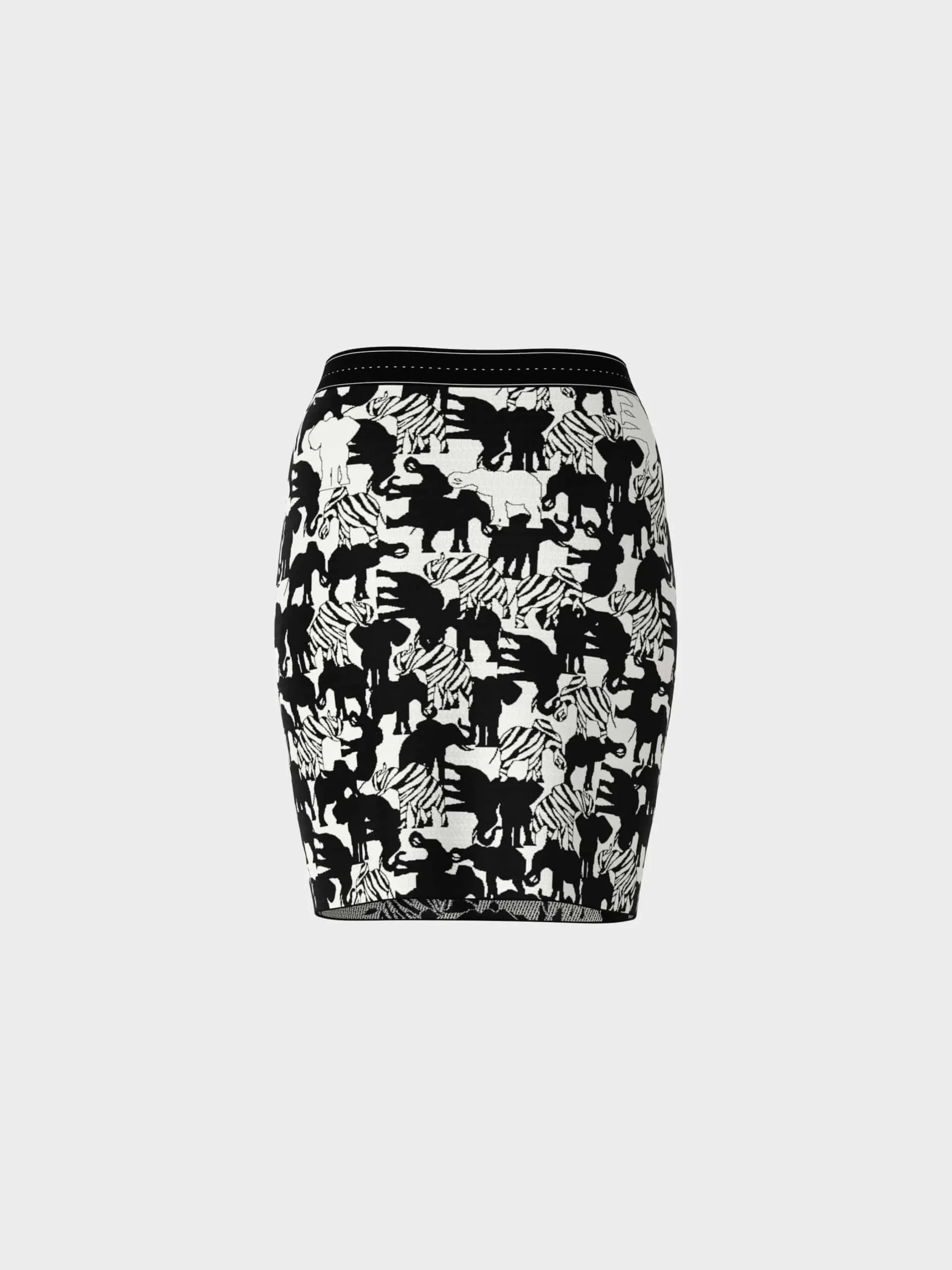 Marc Cain Röcke|Strick-IN DEUTSCHLAND GESTRICKTER ROCK white and black