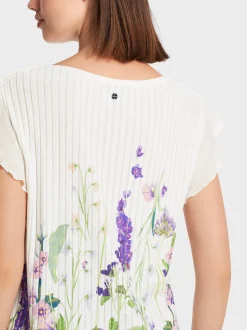 Marc Cain Pullover & Sweatshirts|Strick-IN DEUTSCHLAND GESTRICKTER KURZARMPULLI soft summer sky