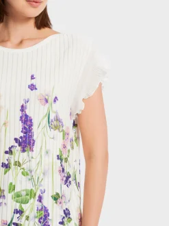 Marc Cain Pullover & Sweatshirts|Strick-IN DEUTSCHLAND GESTRICKTER KURZARMPULLI soft summer sky