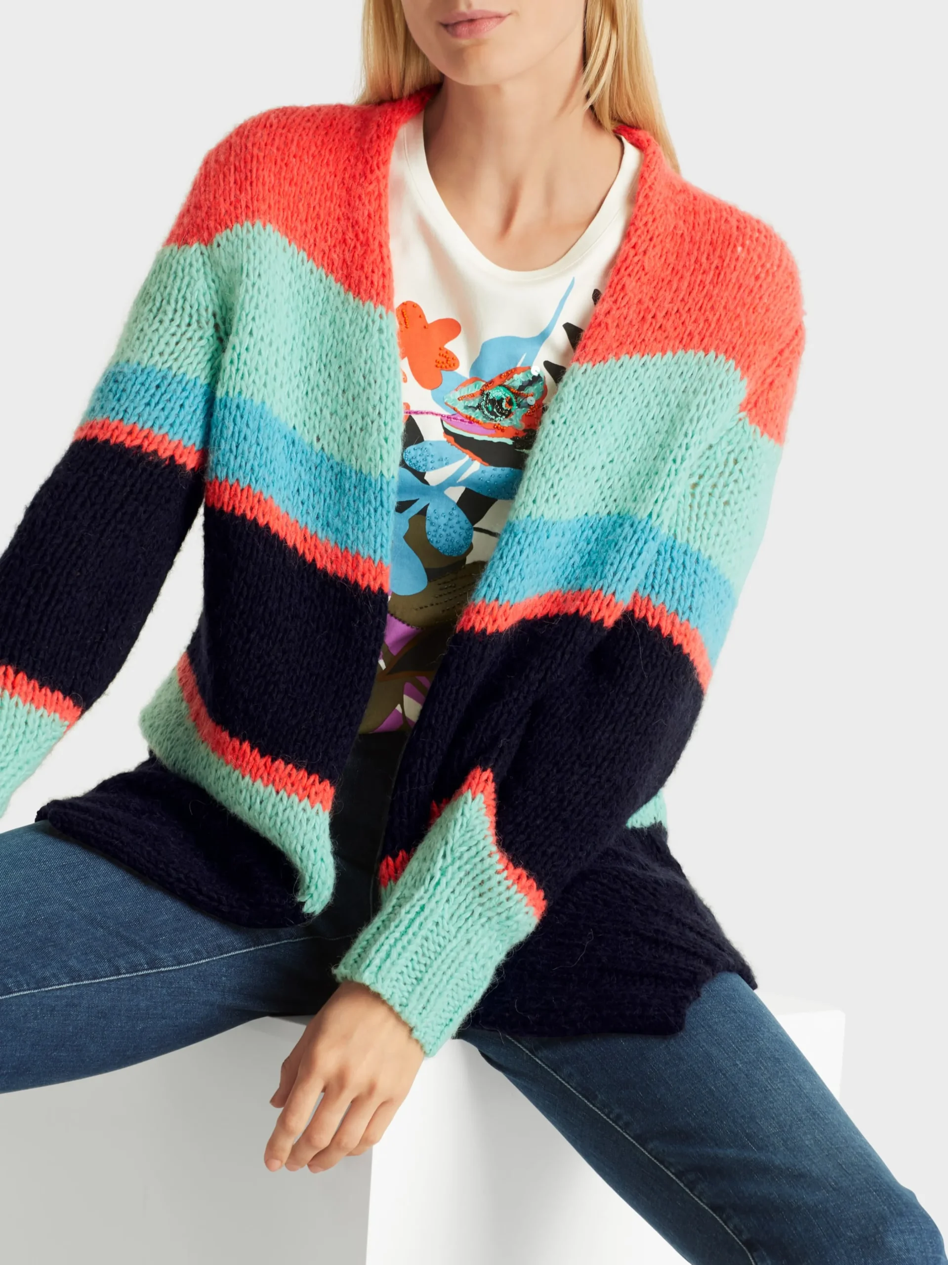 Marc Cain Jacken|Strick-IN DEUTSCHLAND GESTRICKTER CARDIGAN deep tourmaline
