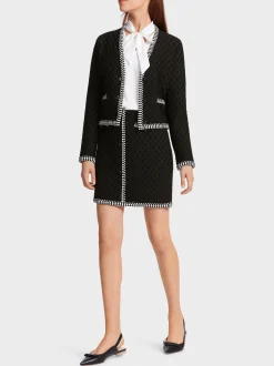 Marc Cain Jacken|Strick-IN DEUTSCHLAND GESTRICKTER CARDIGAN black and white