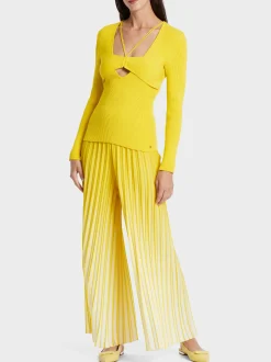 Marc Cain Pullover & Sweatshirts|Strick-IN DEUTSCHLAND GESTRICKTER PULLOVER bright sulphur