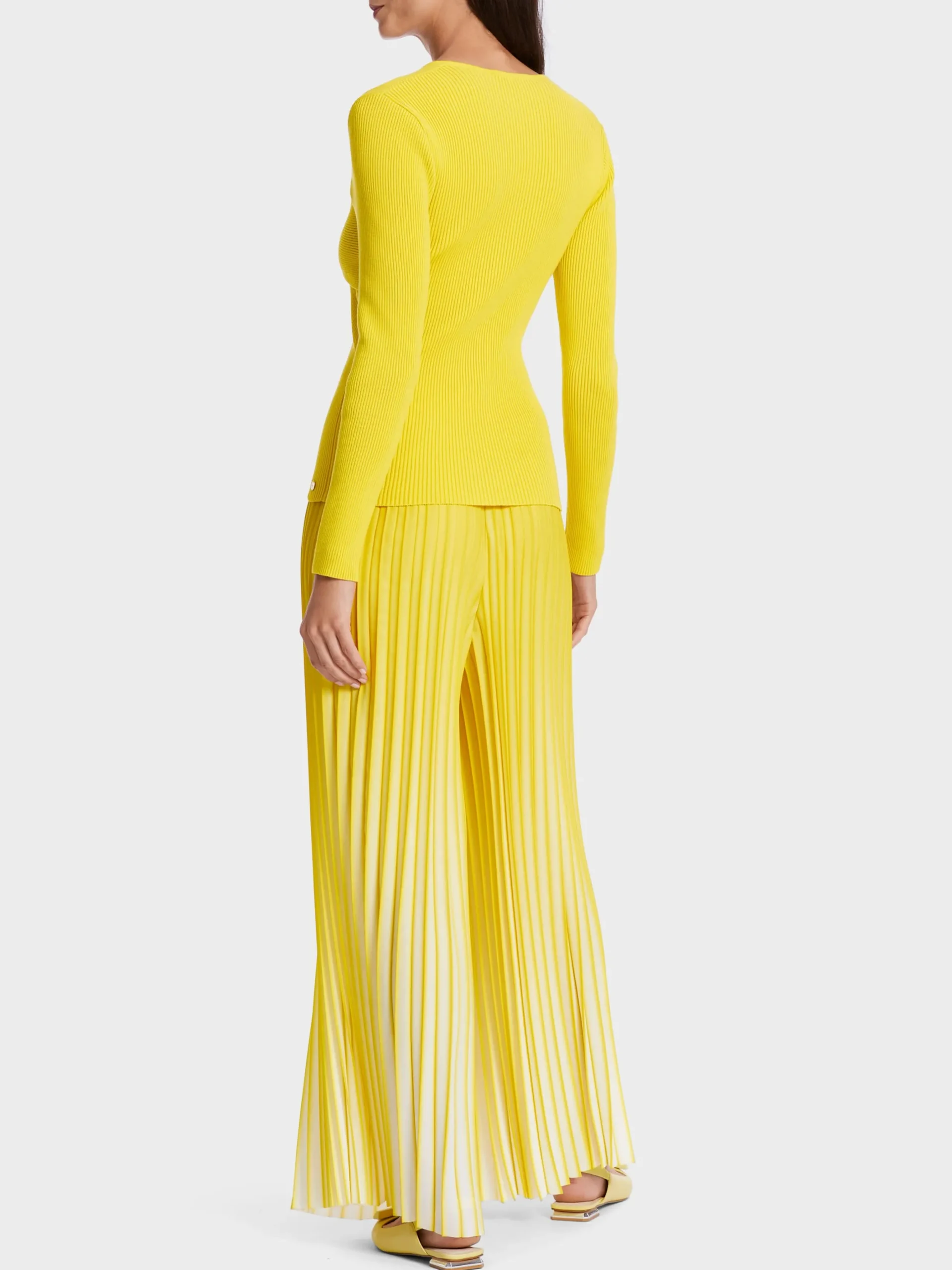 Marc Cain Pullover & Sweatshirts|Strick-IN DEUTSCHLAND GESTRICKTER PULLOVER bright sulphur