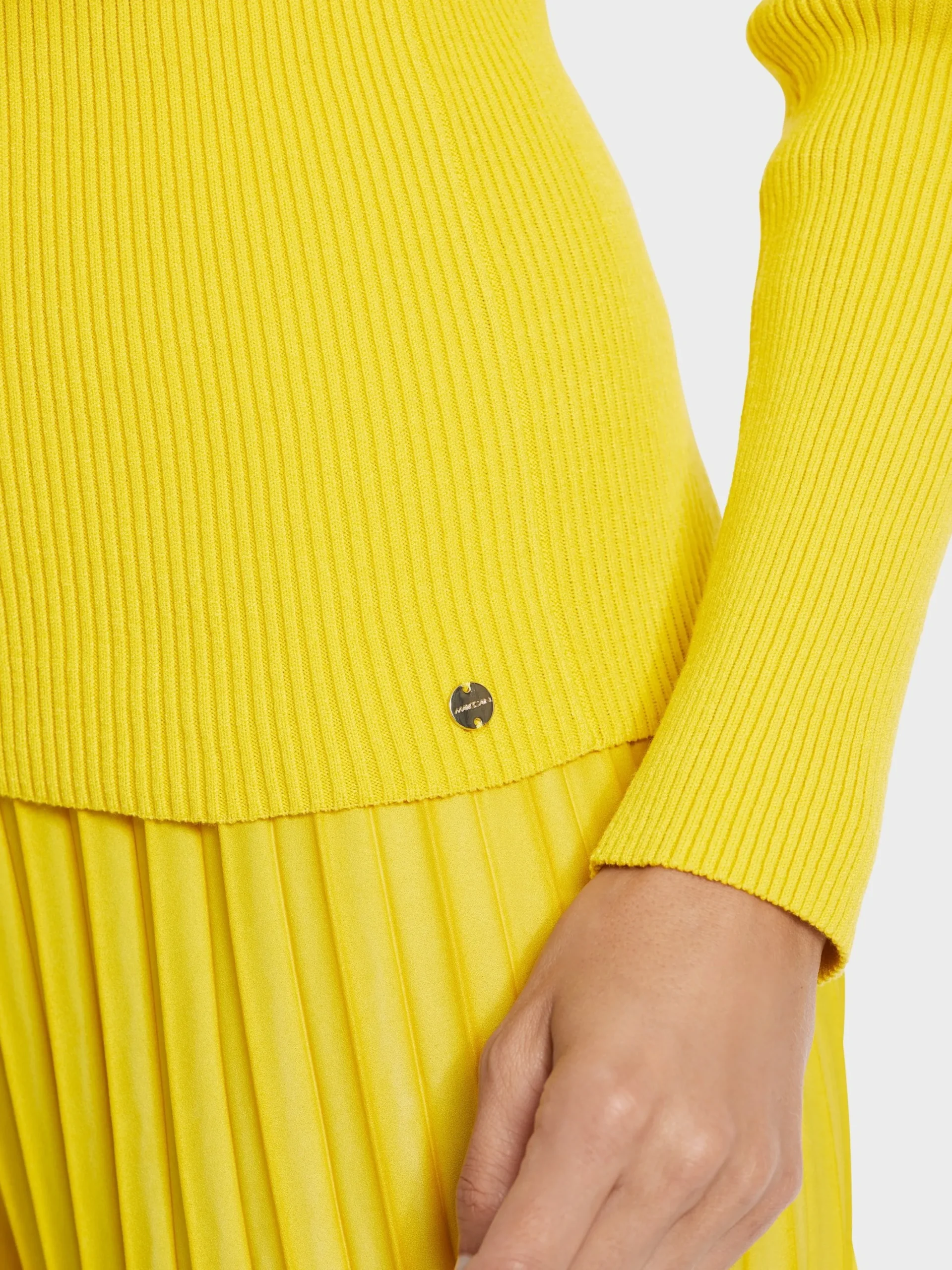 Marc Cain Pullover & Sweatshirts|Strick-IN DEUTSCHLAND GESTRICKTER PULLOVER bright sulphur