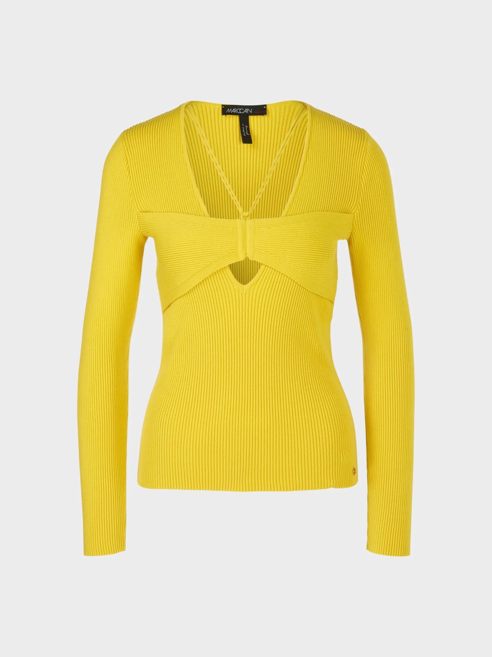 Marc Cain Pullover & Sweatshirts|Strick-IN DEUTSCHLAND GESTRICKTER PULLOVER bright sulphur
