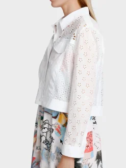 Marc Cain Jacken-JACKE MIT LOCHSTICKEREI white