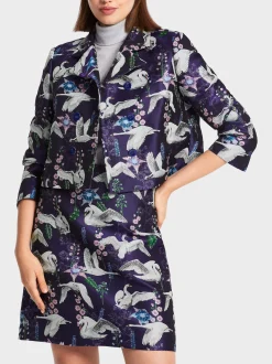 Marc Cain Jacken-JACKE MIT SCHWANEN-PRINT deep violet