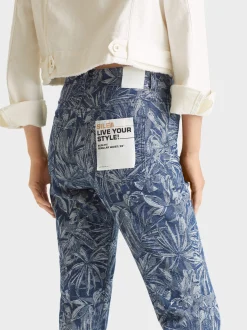 Marc Cain Jeans-JEANS SILEA MIT FLORALEM WEBDESSIN indigo blue