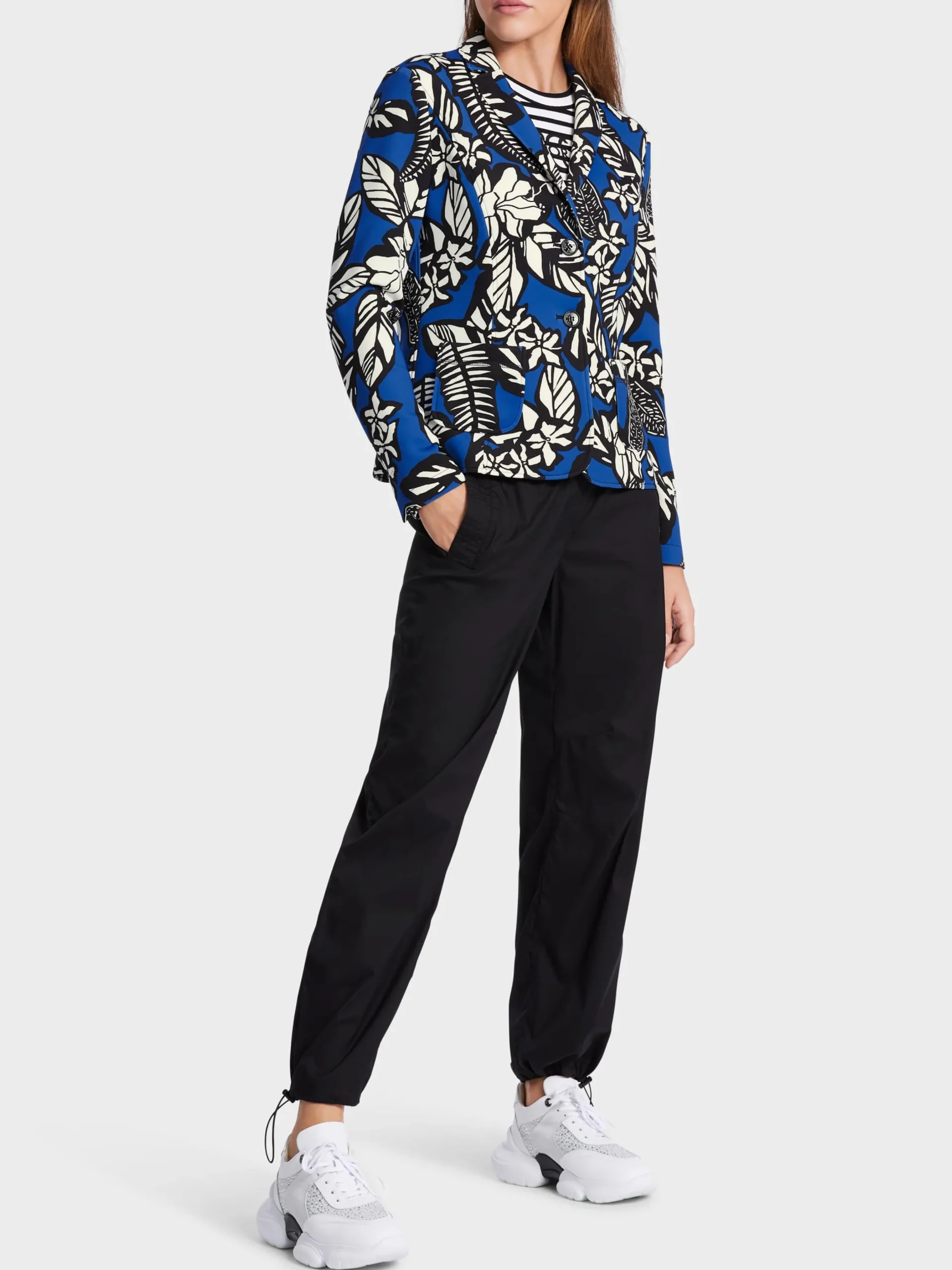 Marc Cain Blazer|Hosenanzüge-JERSEYBLAZER MIT ALLOVERPRINT bright royal blue