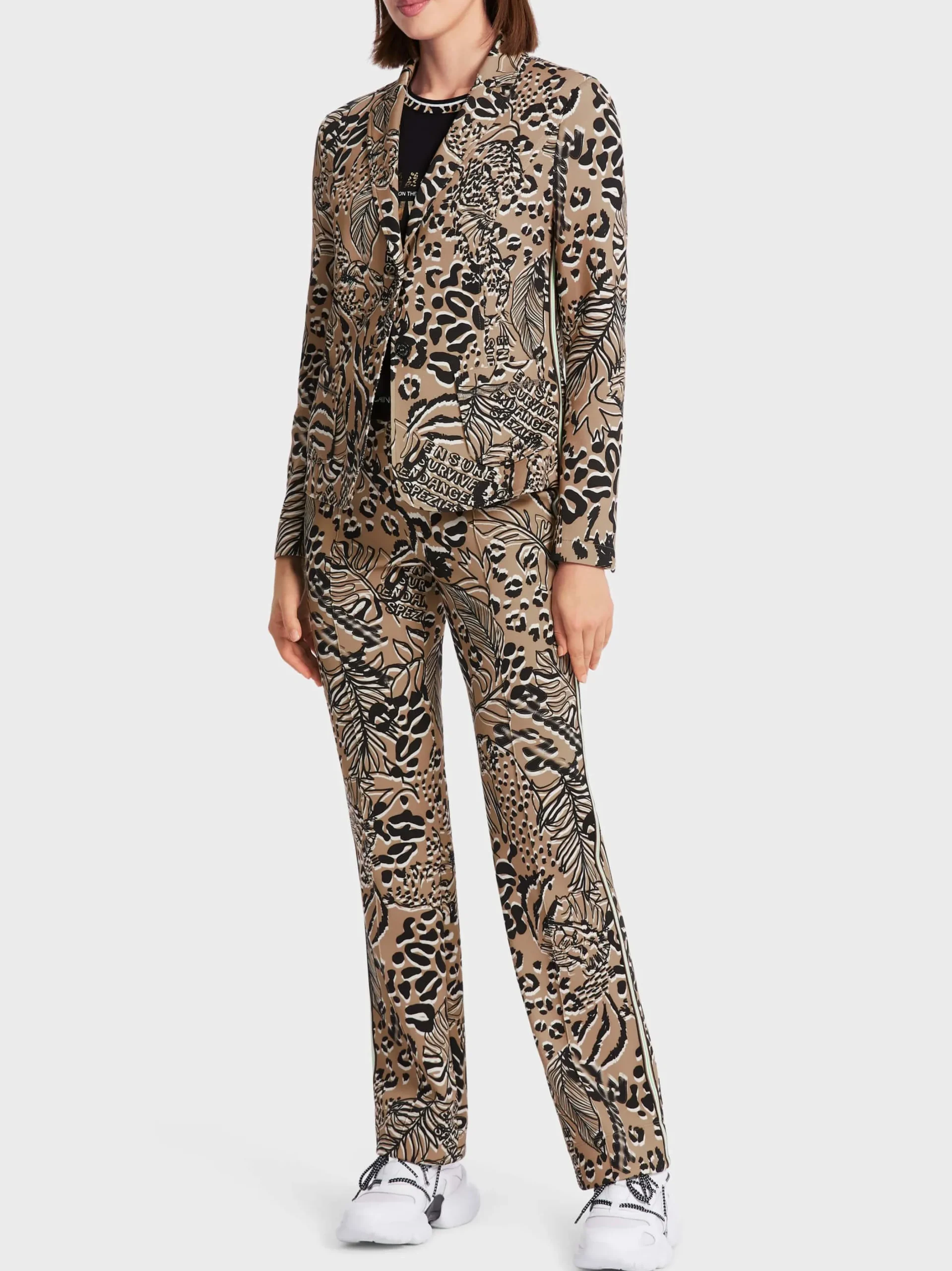 Marc Cain Blazer|Hosenanzüge-JERSEYBLAZER MIT FLORALEM PRINT bright camel