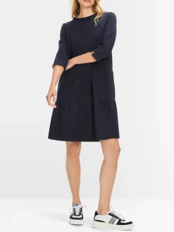 Marc Cain Kleider-JERSEYKLEID MIT STUFENVOLANTS midnight blue