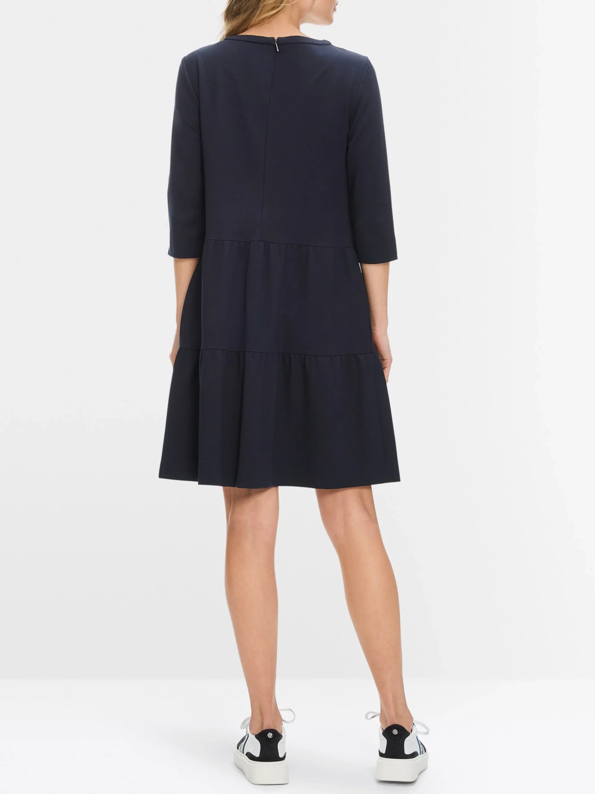 Marc Cain Kleider-JERSEYKLEID MIT STUFENVOLANTS midnight blue