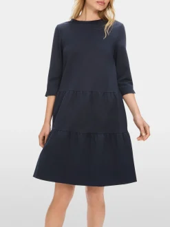 Marc Cain Kleider-JERSEYKLEID MIT STUFENVOLANTS midnight blue