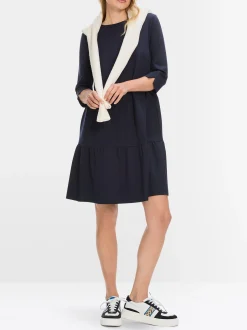 Marc Cain Kleider-JERSEYKLEID MIT STUFENVOLANTS midnight blue