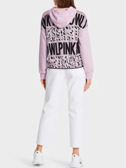 Marc Cain Pullover & Sweatshirts|Strick-KAPUZEN-SWEATER KNITTED IN GERMANY bright pink lavender