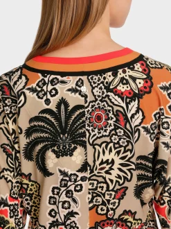 Marc Cain Blusen & Tuniken|Shirts & Tops-KIMONOBLUSE IN A-LINIE bright ochre