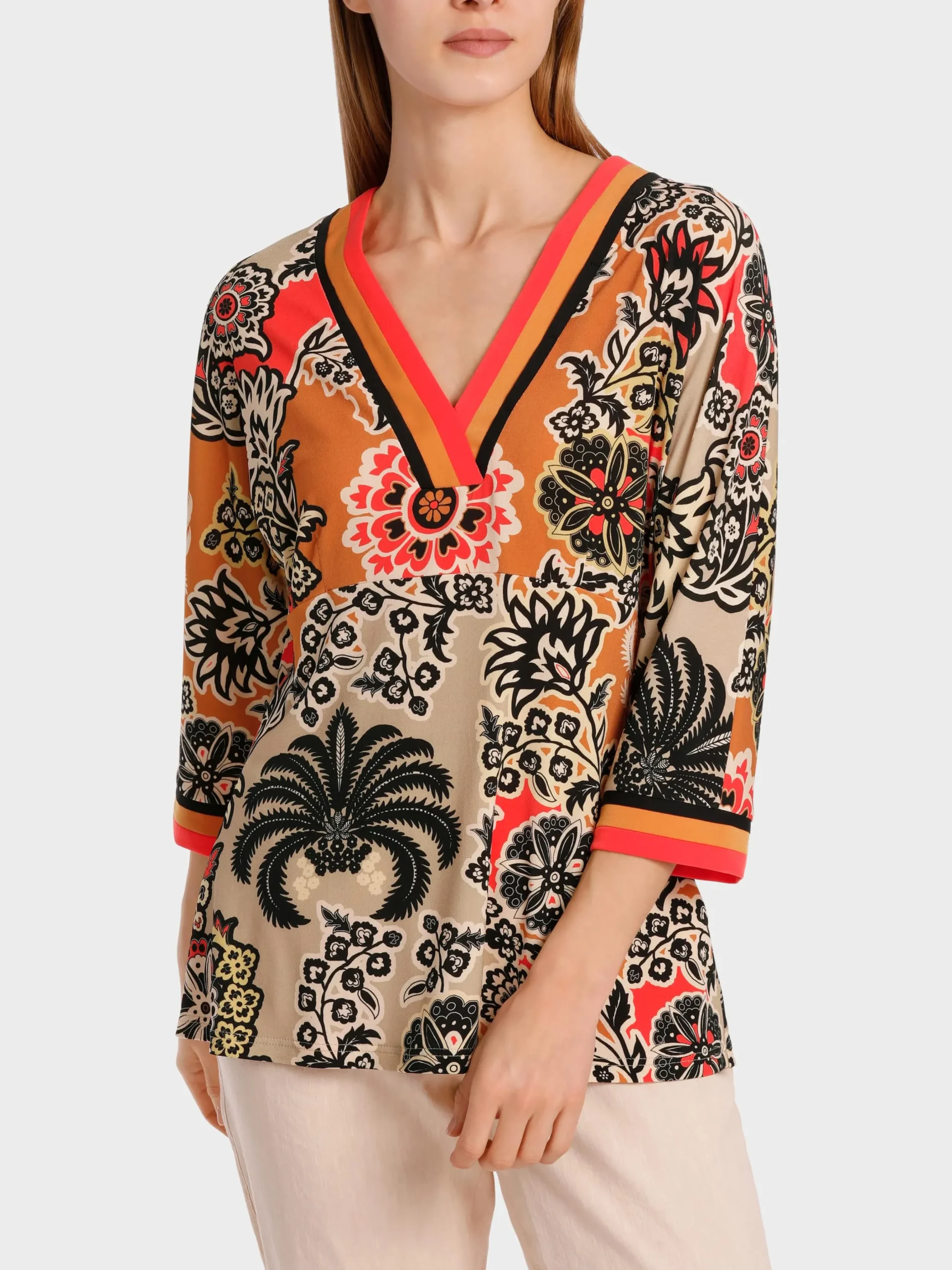 Marc Cain Blusen & Tuniken|Shirts & Tops-KIMONOBLUSE IN A-LINIE bright ochre