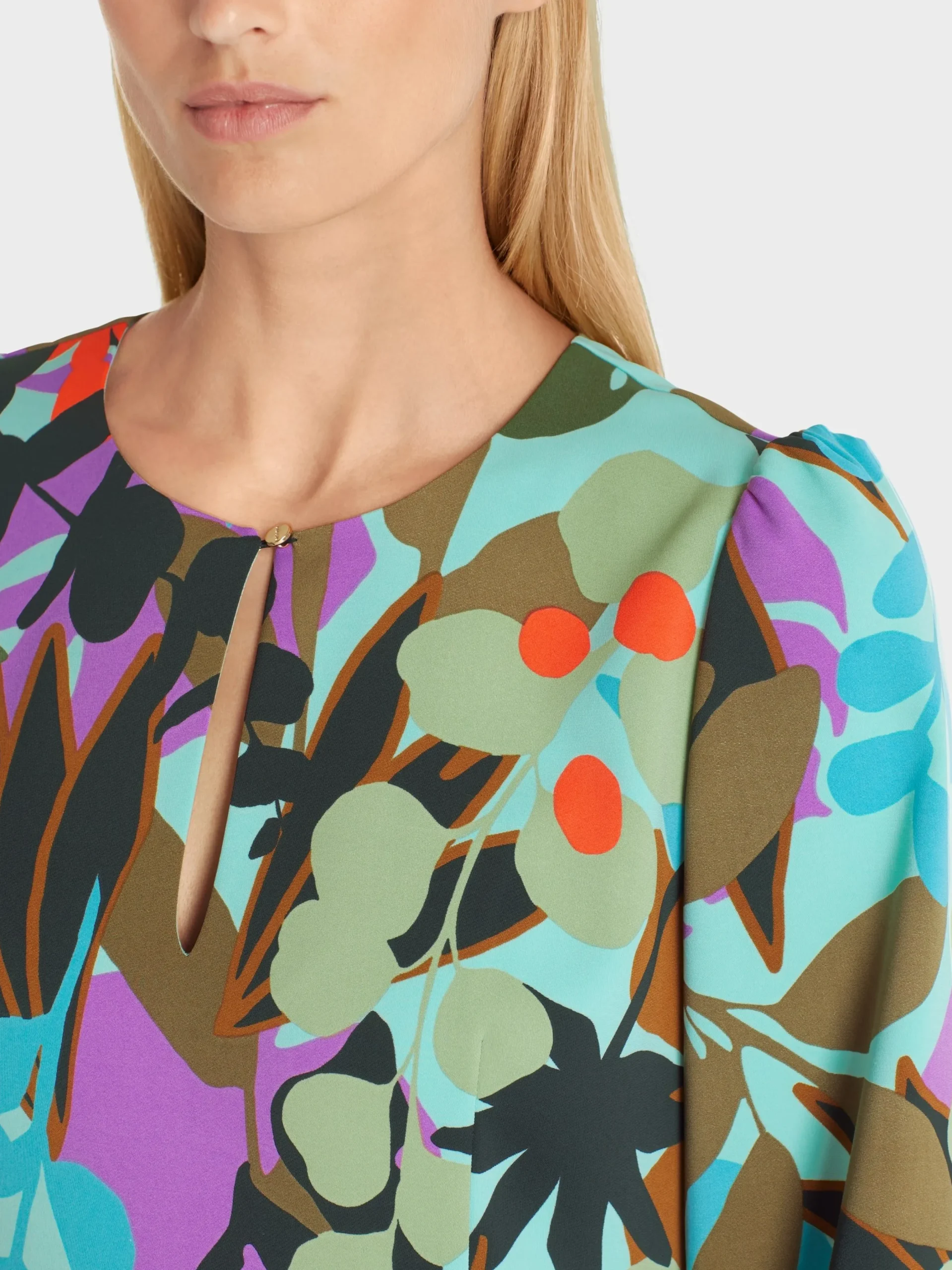 Marc Cain Kleider-KLEID IM BUNTEN BLATT-DESSIN soft malachite