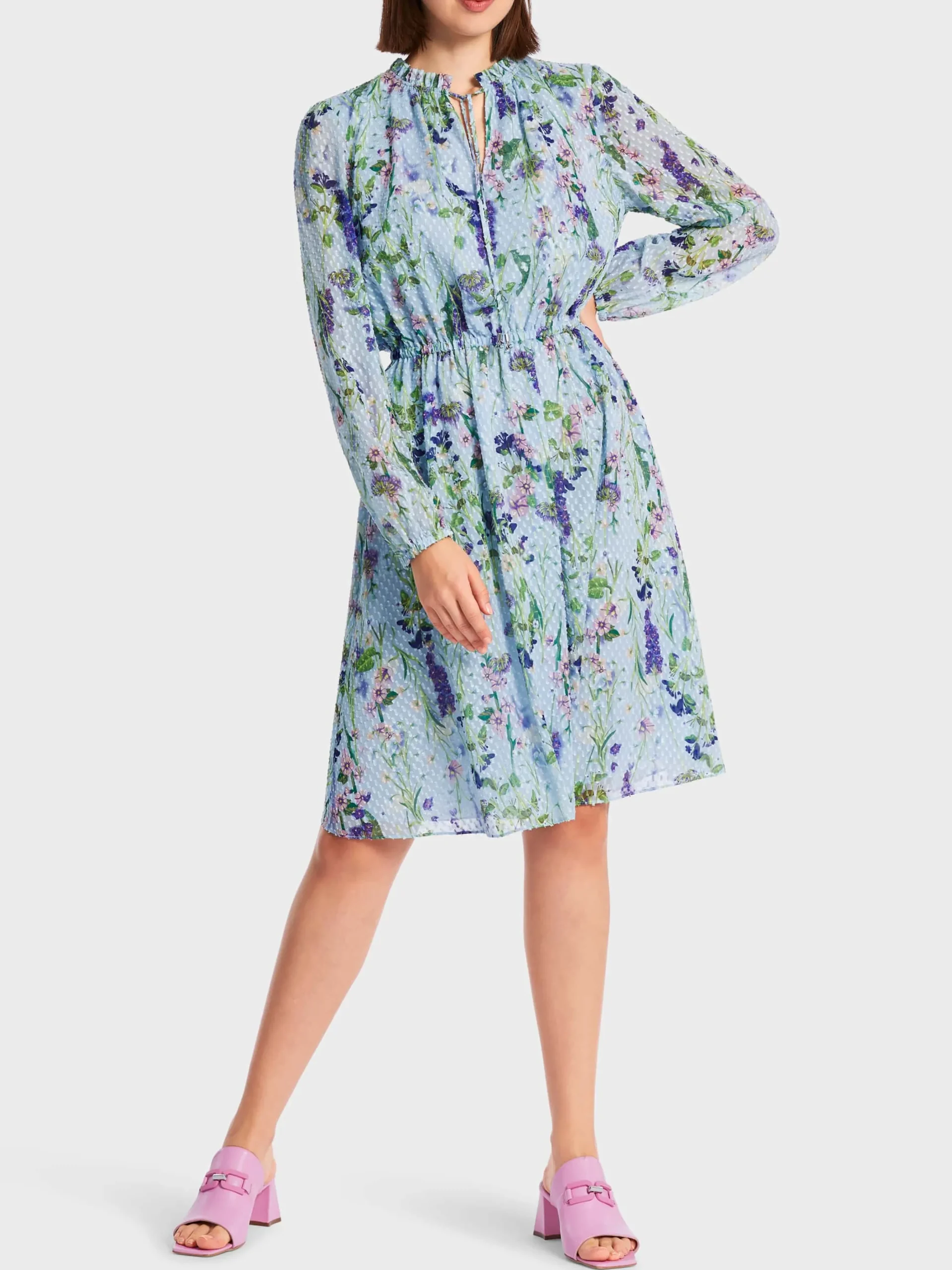 Marc Cain Kleider-KLEID IM FLORALEN ALLOVER-PRINT soft summer sky