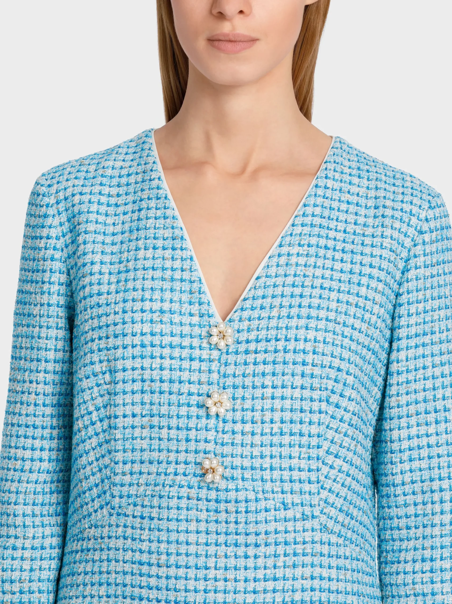 Marc Cain Kleider-KLEID IM STRUKTURIERTEN KAROMUSTER light azure