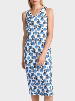 Marc Cain Kleider-KLEID MIT BEACH-POINT-PRINT bright azure