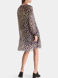 Marc Cain Kleider-KLEID MIT LEO-PRINT bright pink lavender