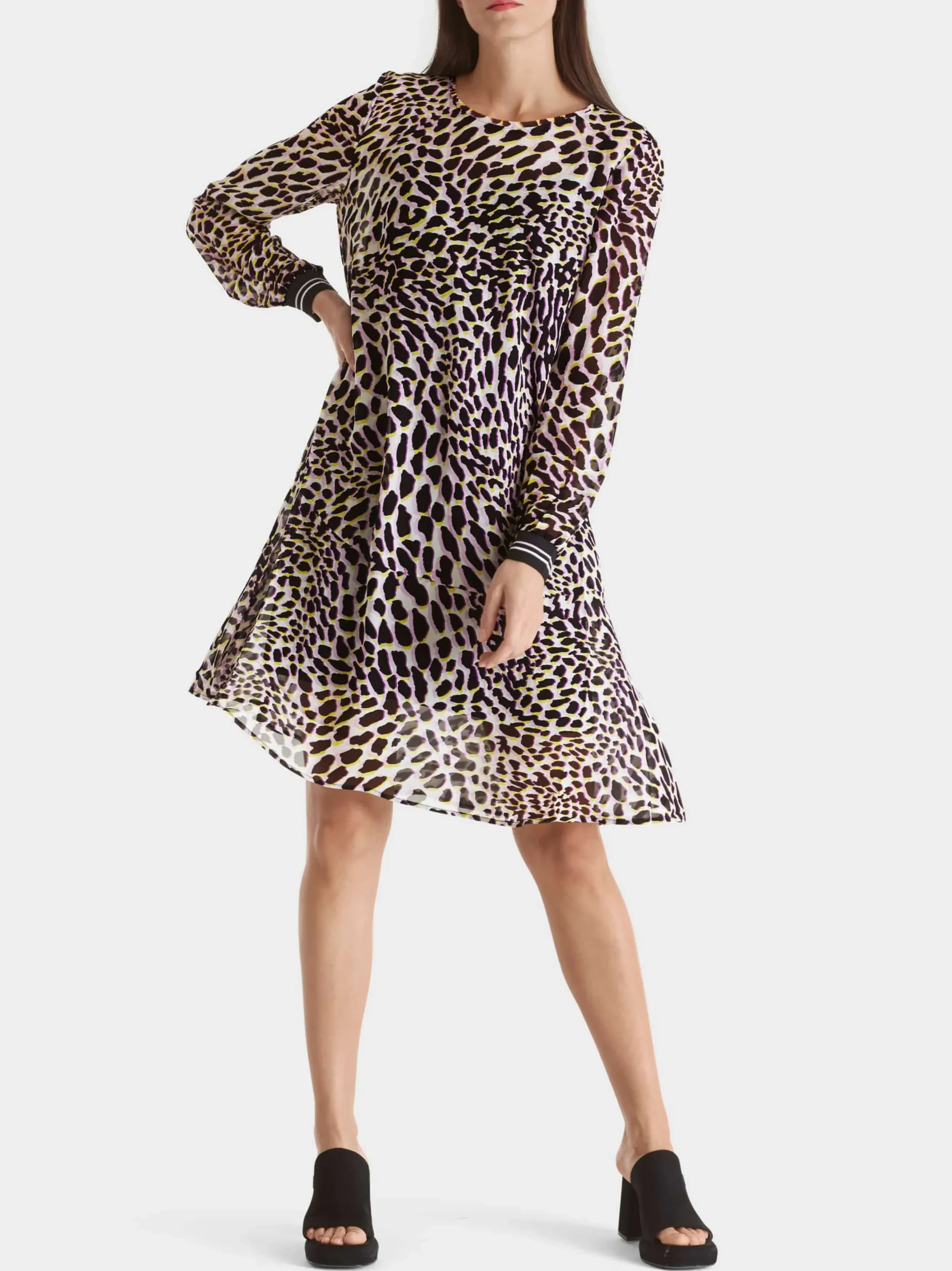 Marc Cain Kleider-KLEID MIT LEO-PRINT bright pink lavender