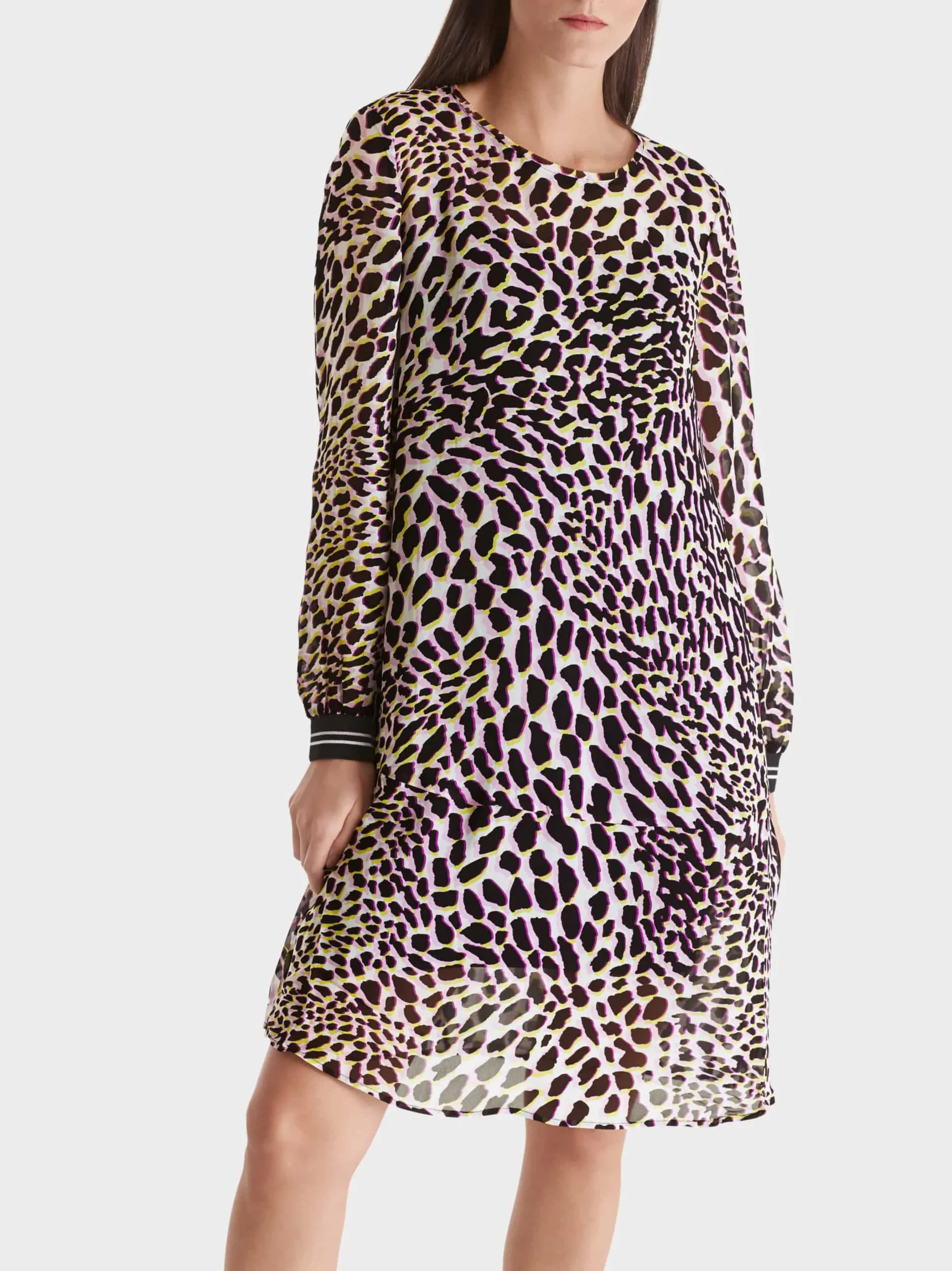 Marc Cain Kleider-KLEID MIT LEO-PRINT bright pink lavender