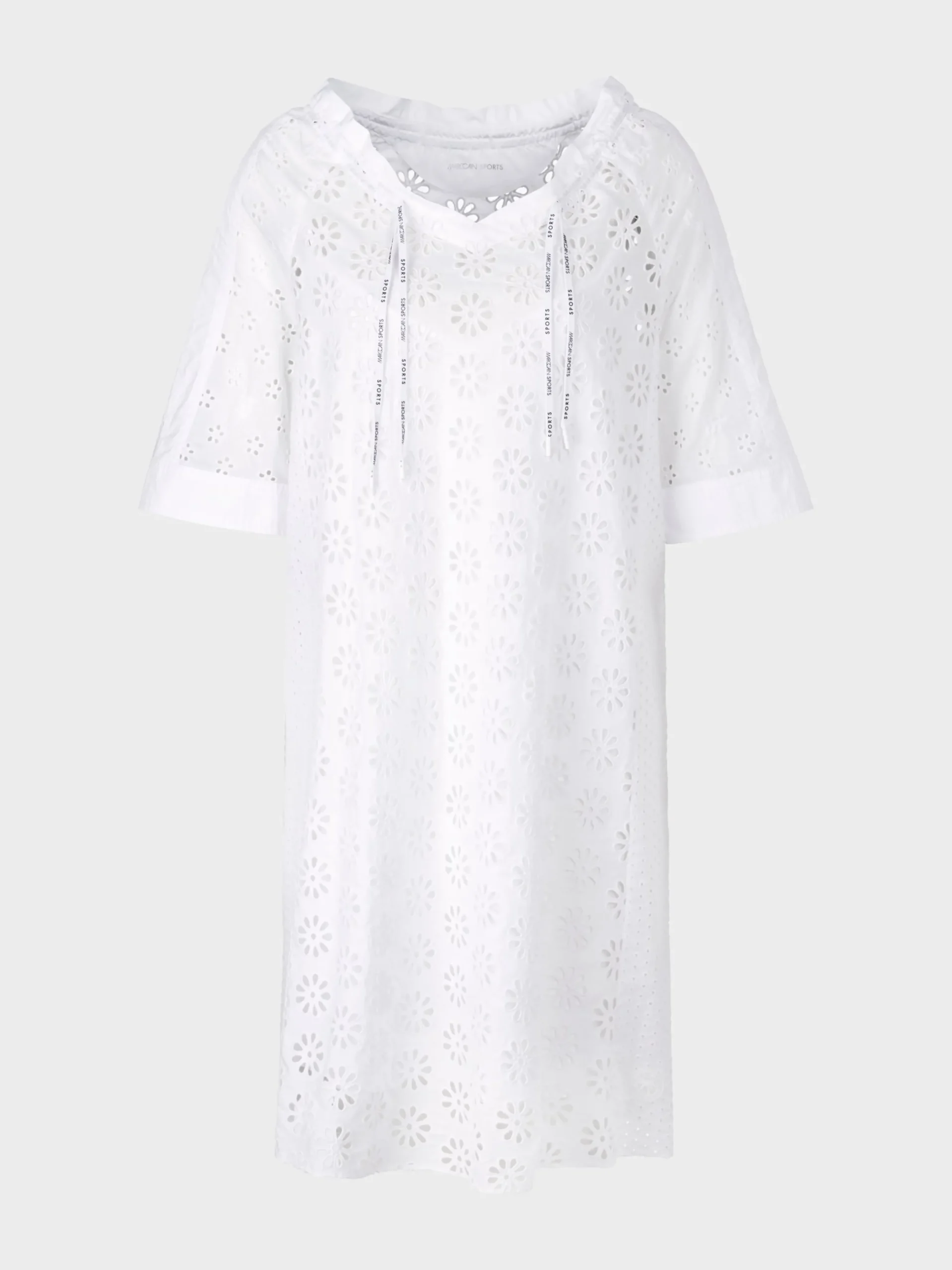 Marc Cain Kleider-KLEID MIT LOCHSTICKEREI white