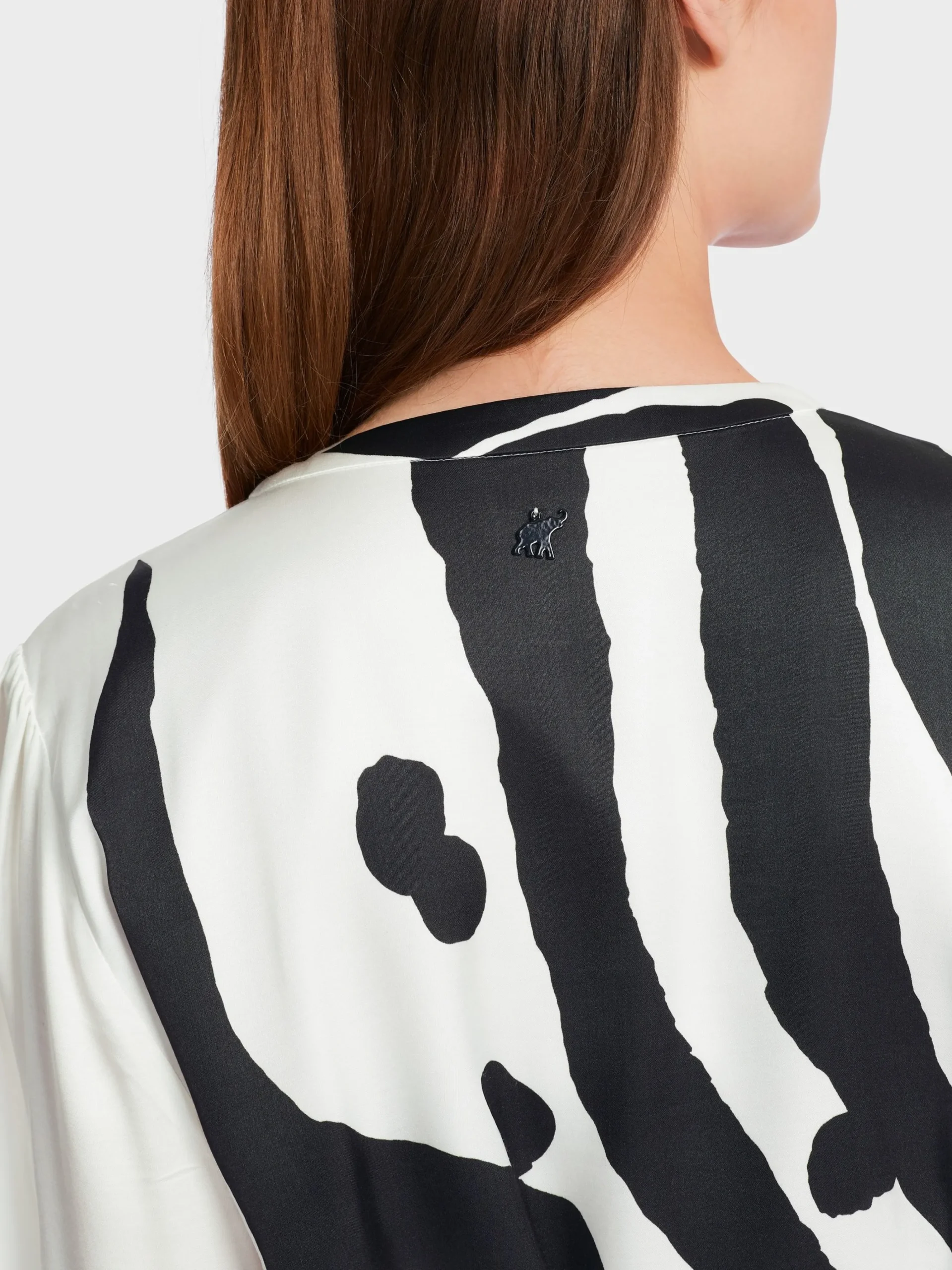 Marc Cain Kleider-KLEID MIT PRINT white and black