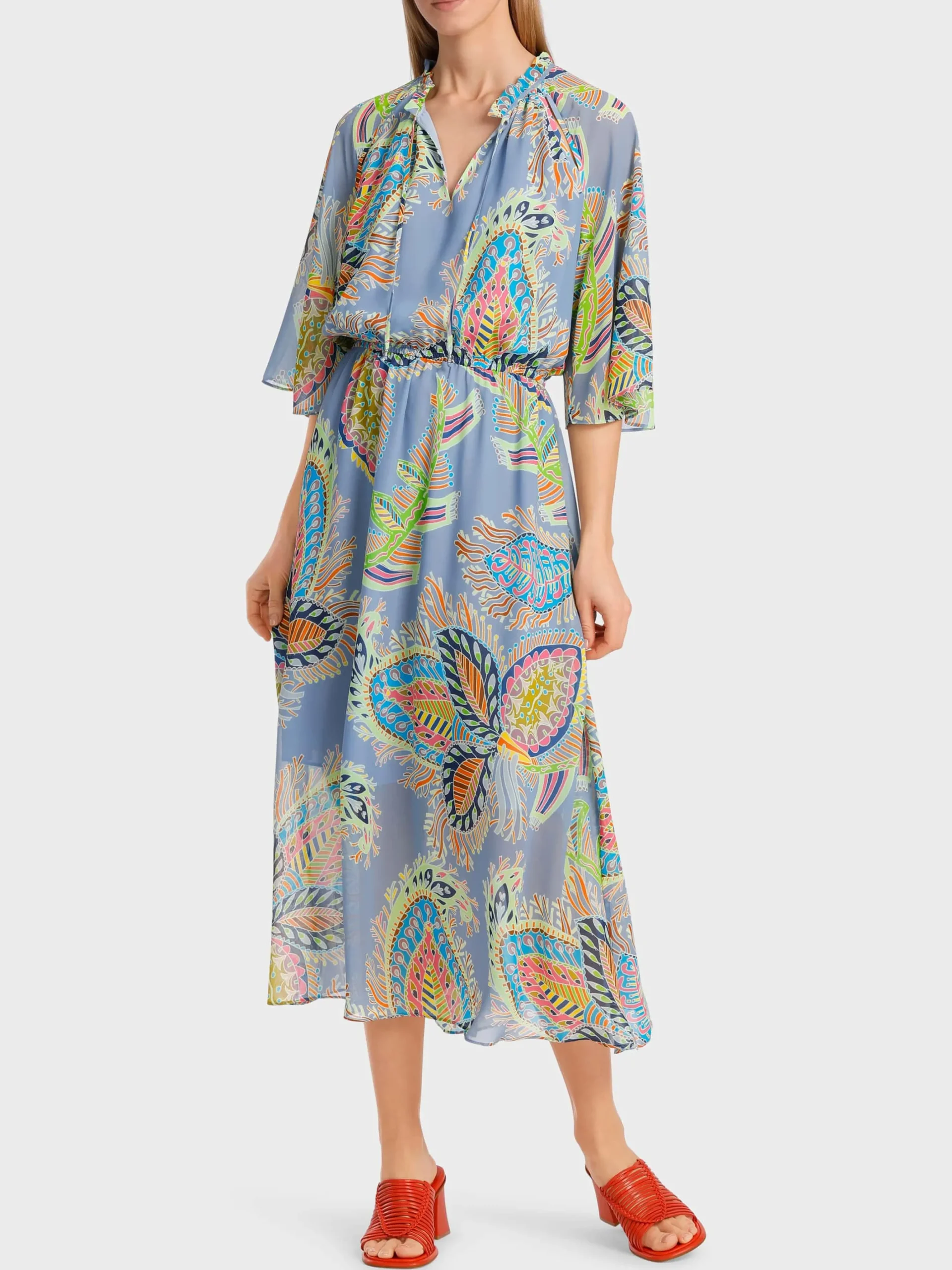 Marc Cain Kleider-KLEID MIT STILISIERTEM PAISLEY-PRINT deep summer sky