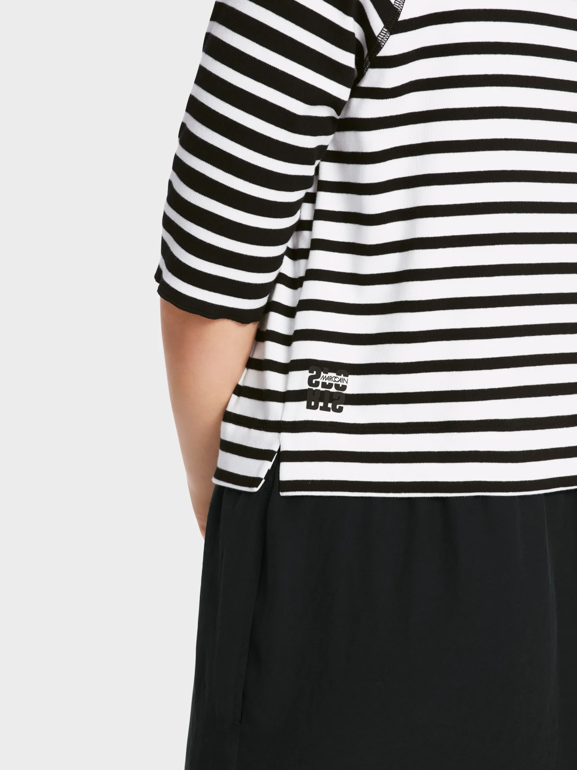 Marc Cain Kleider-KLEID MIT TWO-IN-ONE-EFFEKT black and white