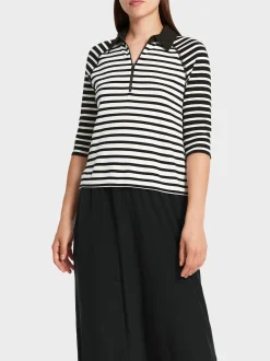 Marc Cain Kleider-KLEID MIT TWO-IN-ONE-EFFEKT black and white