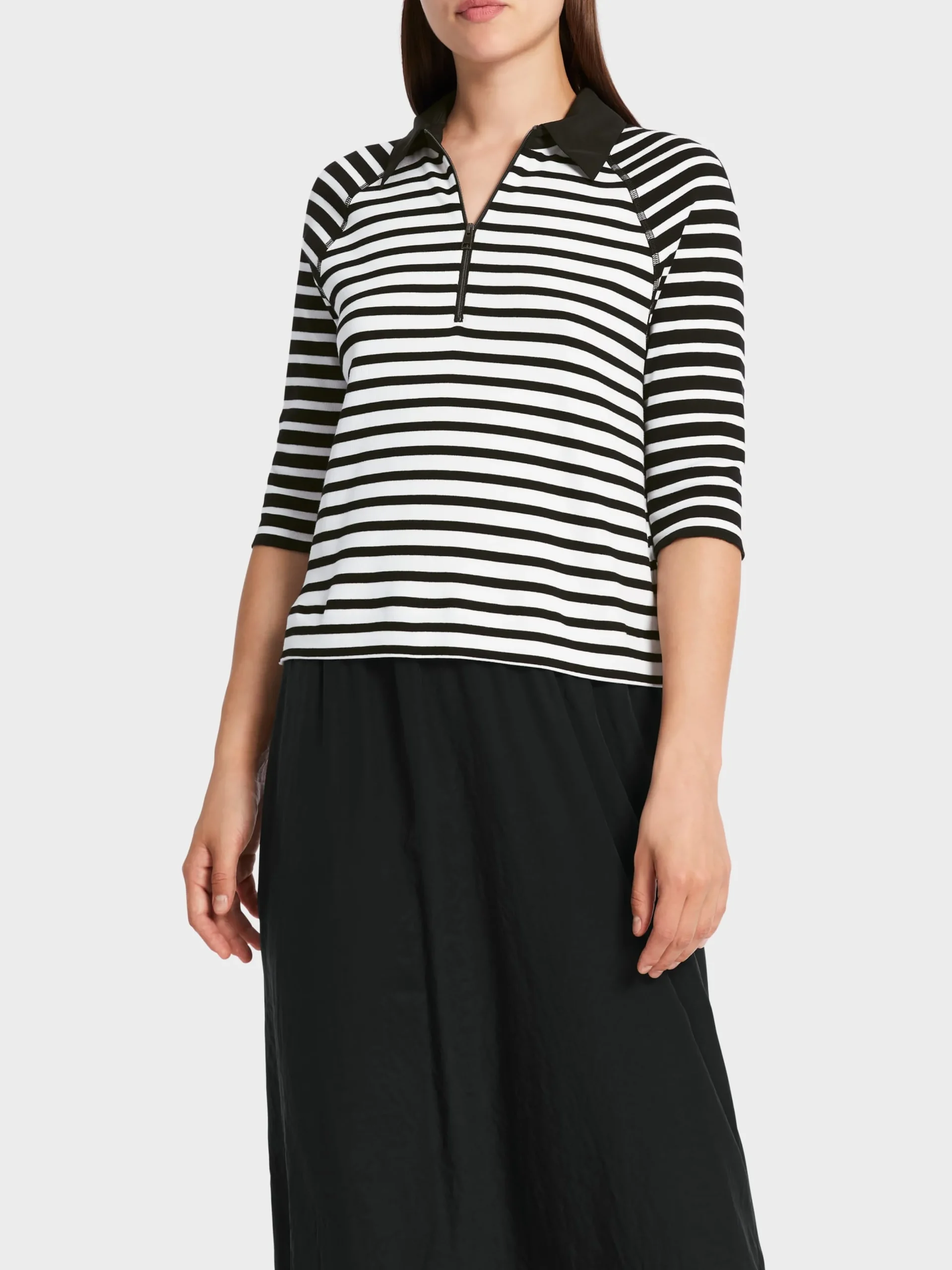 Marc Cain Kleider-KLEID MIT TWO-IN-ONE-EFFEKT black and white