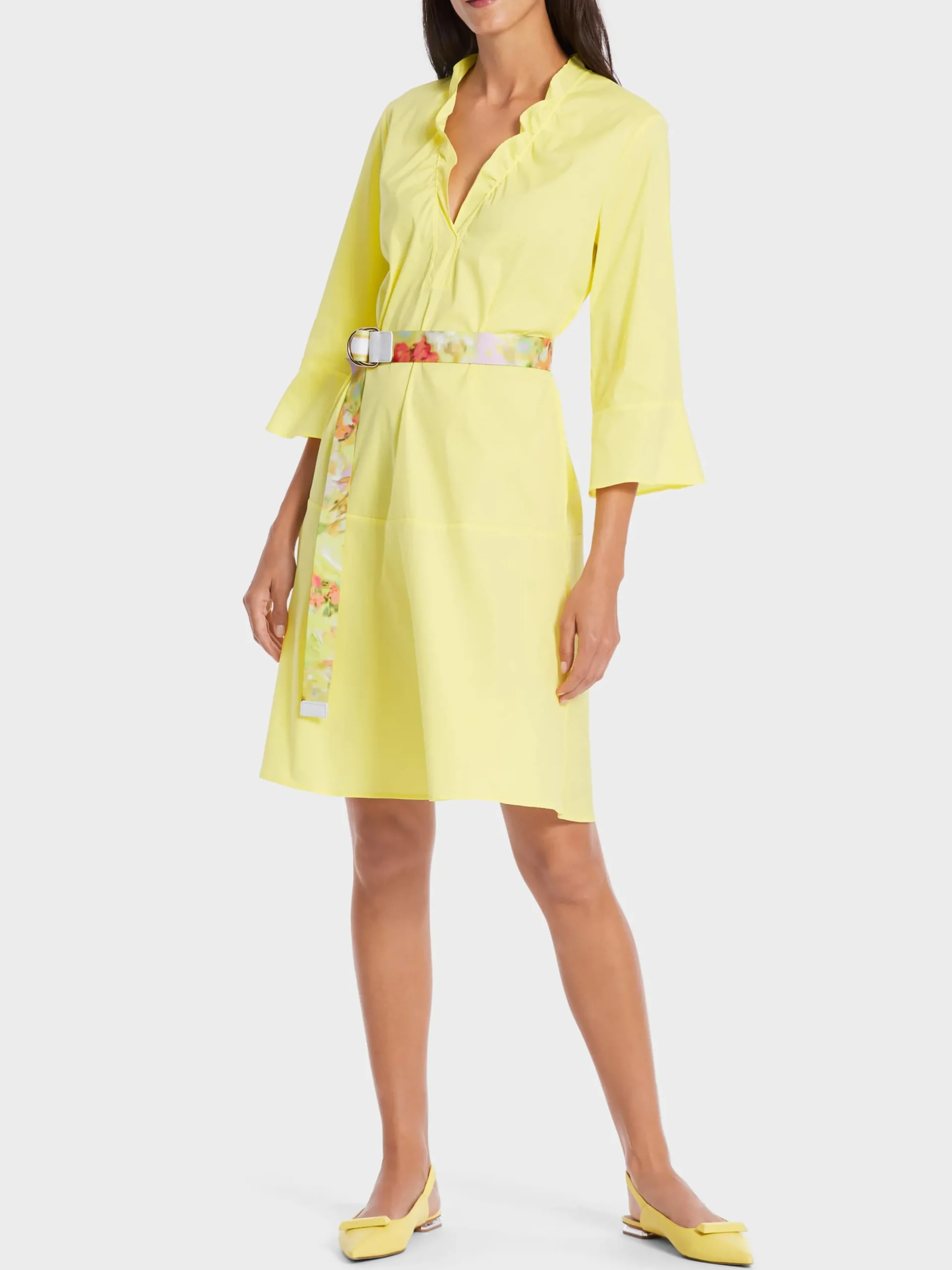 Marc Cain Kleider-KLEID MIT VOLANTÄRMEL pale lemon
