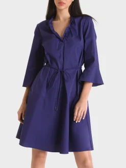 Marc Cain Kleider-KLEID MIT VOLANTÄRMEL deep violet