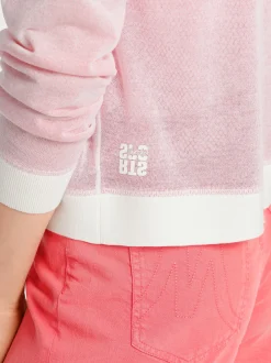 Marc Cain Jacken|Strick-KNITTED IN GERMANY CARDIGAN MIT KAPUZE light neon red
