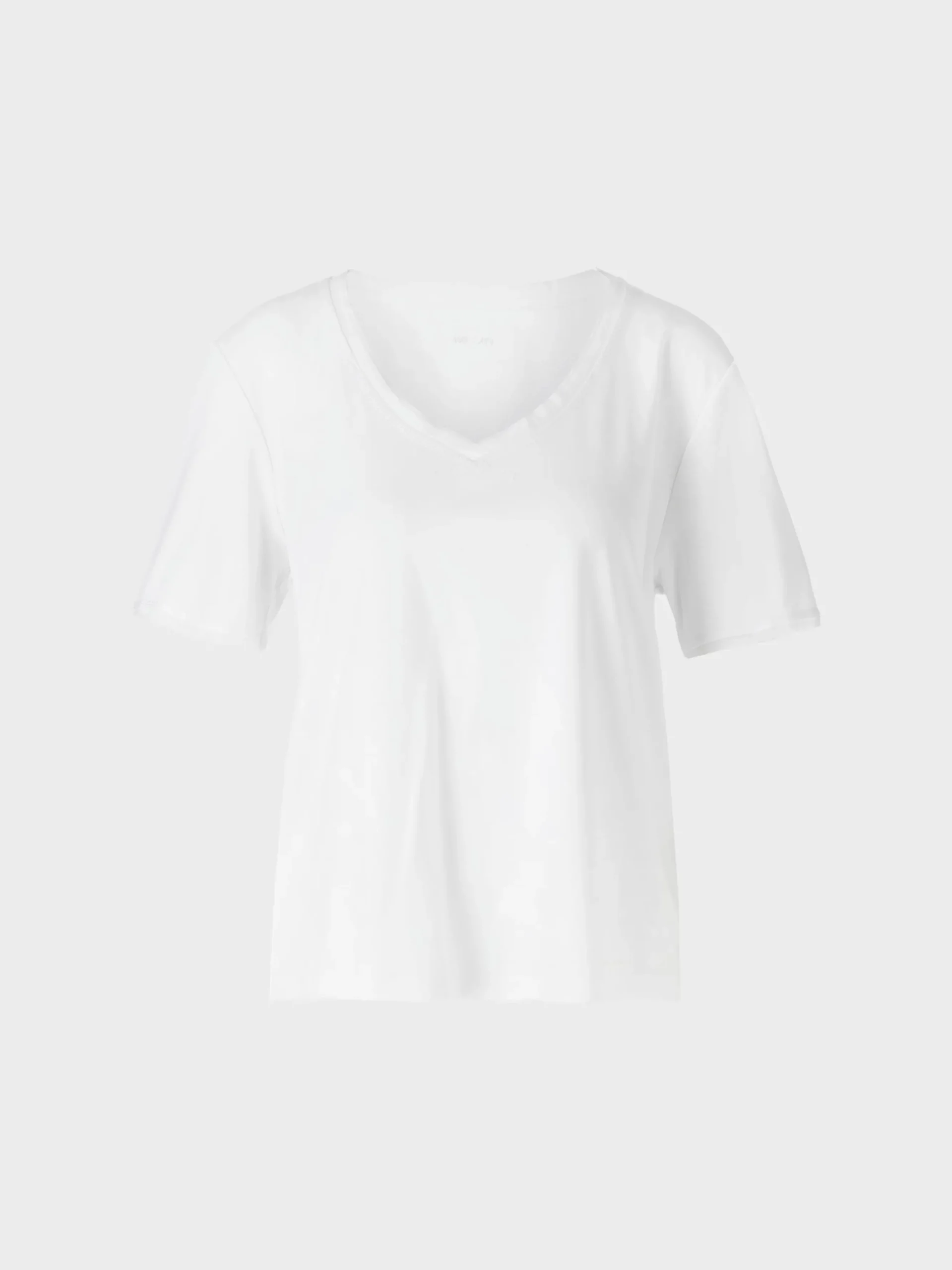 Marc Cain Shirts & Tops-KURZARM-T-SHIRT MIT V-AUSSCHNITT white
