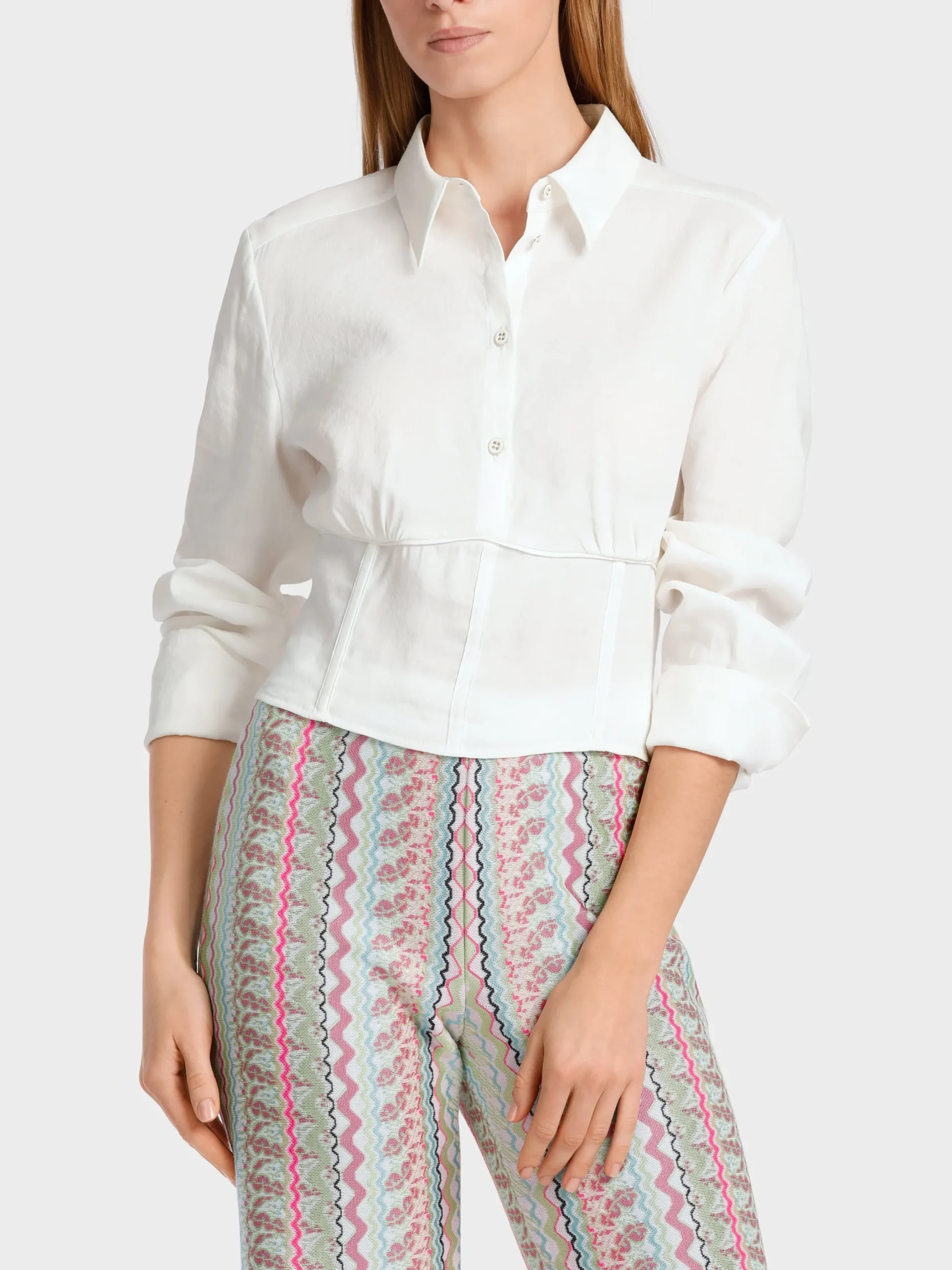 Marc Cain Blusen & Tuniken-KURZE BLUSE IM 30IES-VINTAGE-STYLE off-white