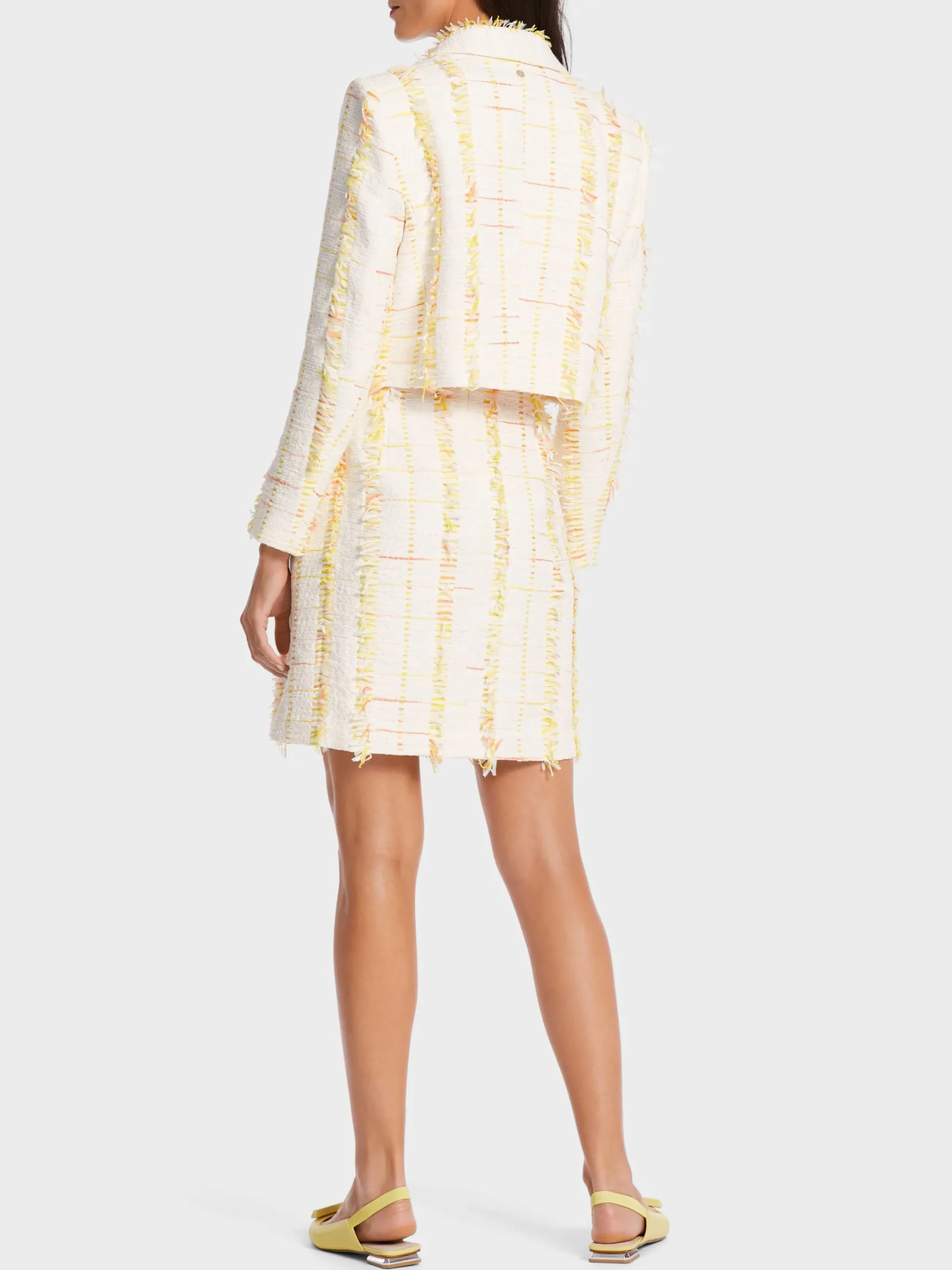 Marc Cain Blazer-KURZER BLAZER MIT GESTEPPTEN KANTEN pale lemon