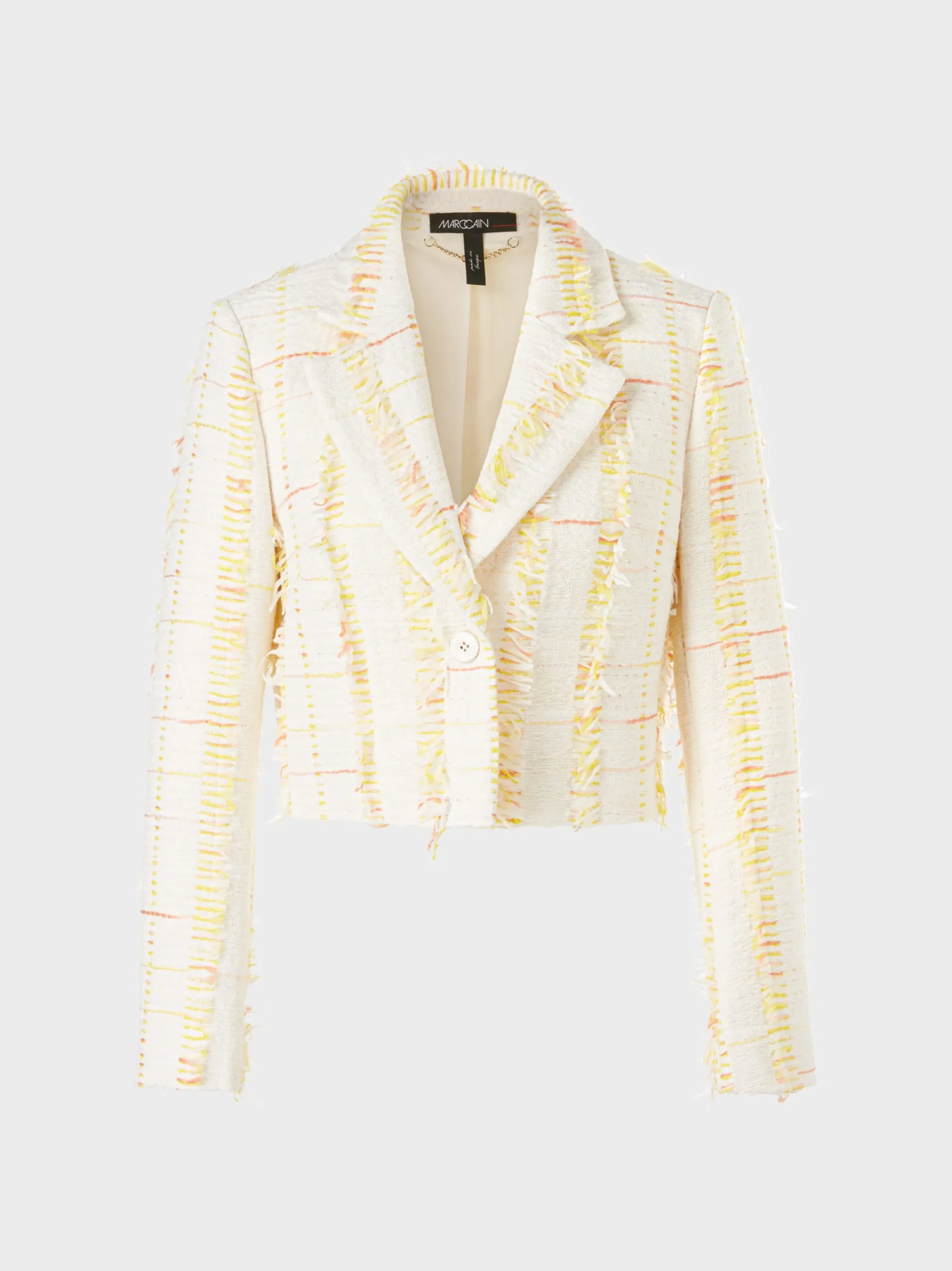 Marc Cain Blazer-KURZER BLAZER MIT GESTEPPTEN KANTEN pale lemon